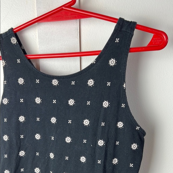 OLD NAVY Black Sleeveless Dress with White Floral Pattern and elephants - Picture 3 of 6